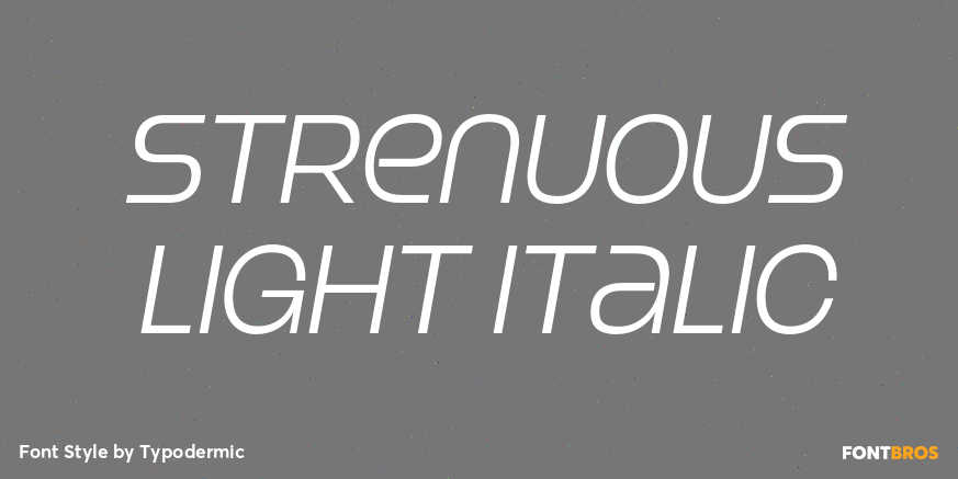 Strenuous Light Italic Poster