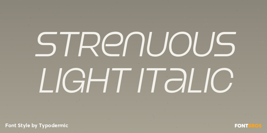 Strenuous Light Italic Poster
