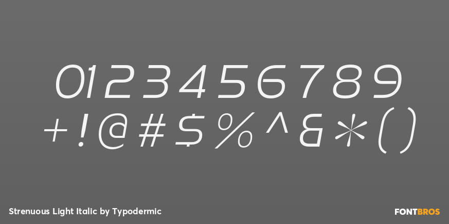 Strenuous Light Italic Font Poster #1