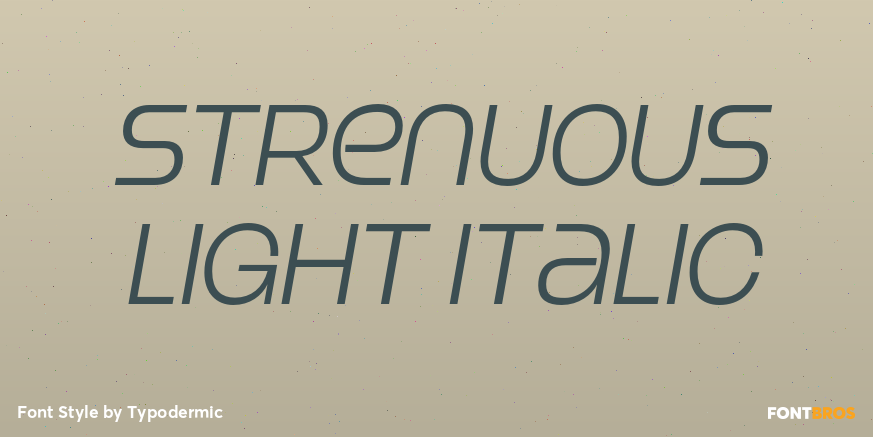 Strenuous Light Italic Poster
