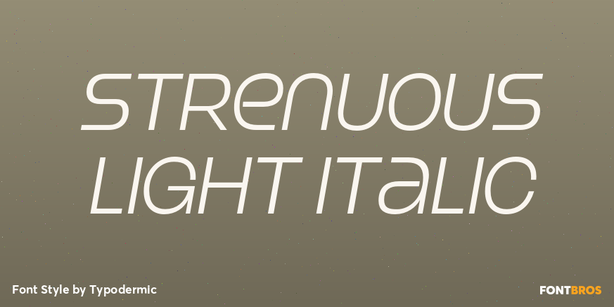 Strenuous Light Italic Poster