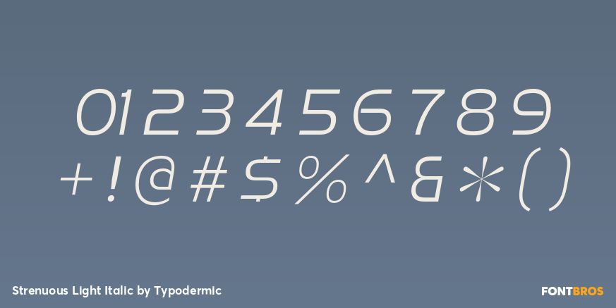 Strenuous Light Italic Font Poster #4