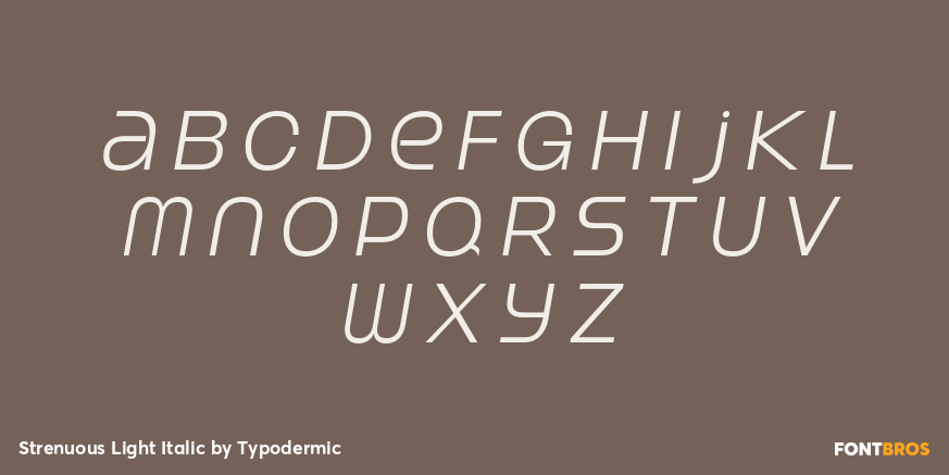 Strenuous Light Italic Font Poster #1