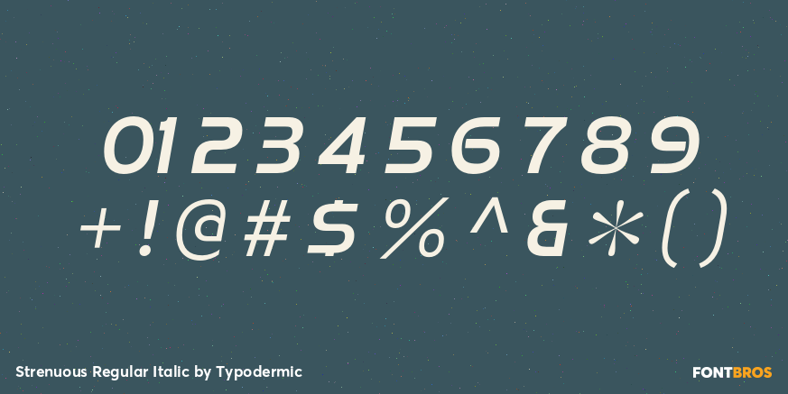 Strenuous Regular Italic Font Poster #1