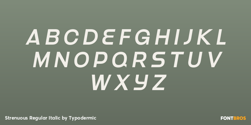 Strenuous Regular Italic Font Poster #2