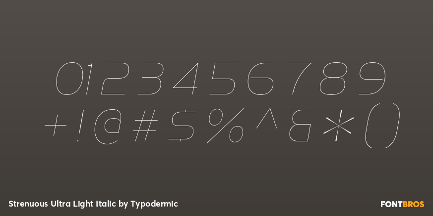Strenuous Ultra Light Italic Font Poster #4
