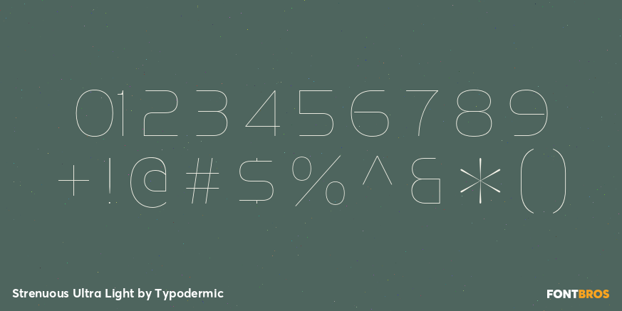 Strenuous Ultra Light Font Poster #1