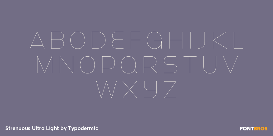 Strenuous Ultra Light Font Poster #1