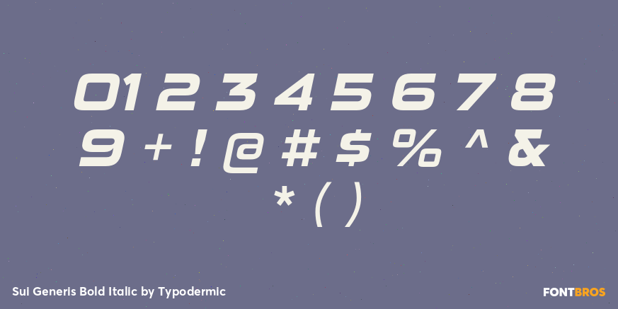 Sui Generis Bold Italic Font Poster #1