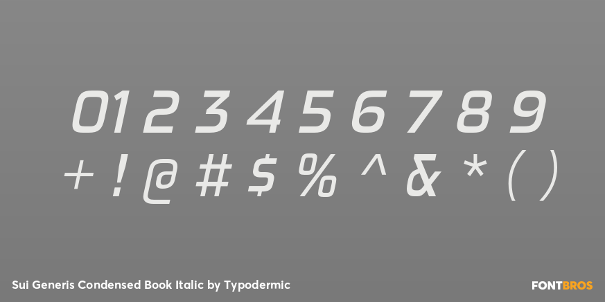 Sui Generis Condensed Book Italic Font Poster #1