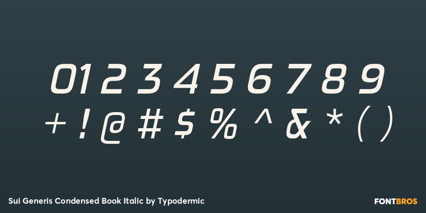 Sui Generis Condensed Book Italic Font Poster #4