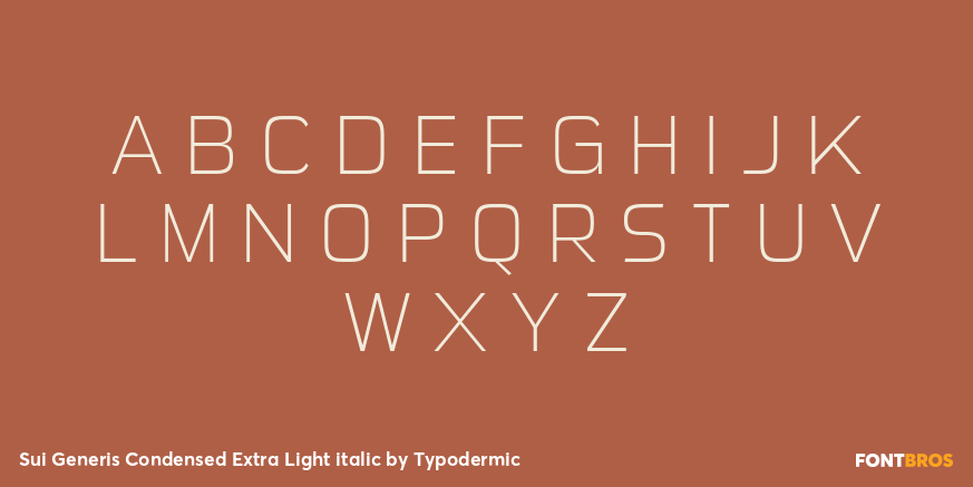 Sui Generis Condensed Extra Light italic Font Poster #2