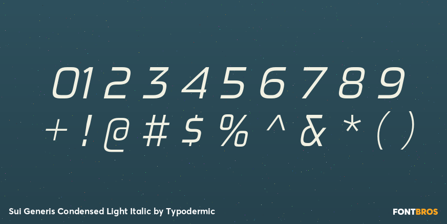 Sui Generis Condensed Light Italic Font Poster #4