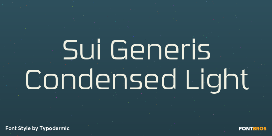 Sui Generis Condensed Light Font Poster #1