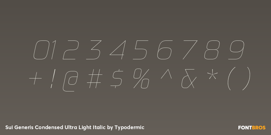 Sui Generis Condensed Ultra Light Italic Font Poster #1