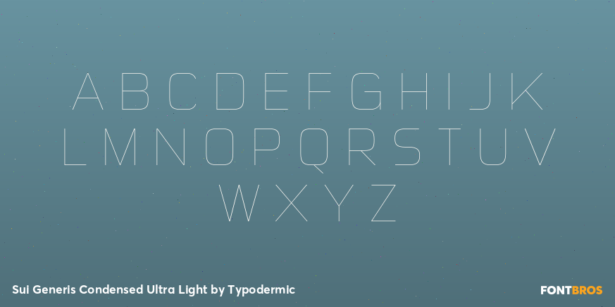 Sui Generis Condensed Ultra Light Font Poster #2