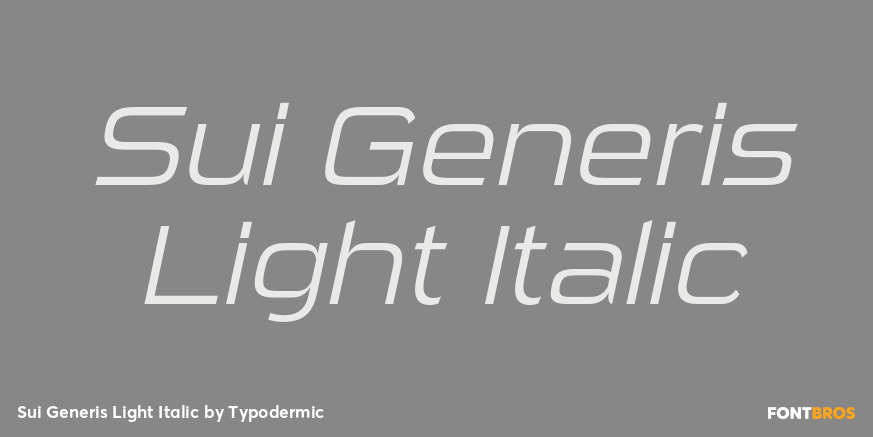 Sui Generis Light Italic Font Poster #1
