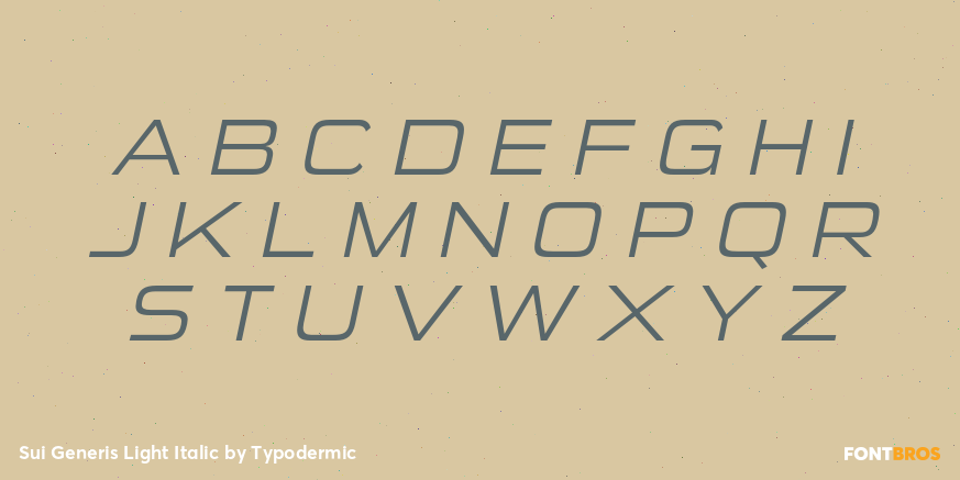 Sui Generis Light Italic Font Poster #2