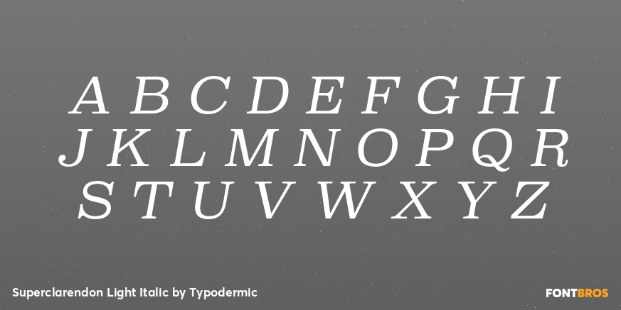 Superclarendon Light Italic Font Poster #1