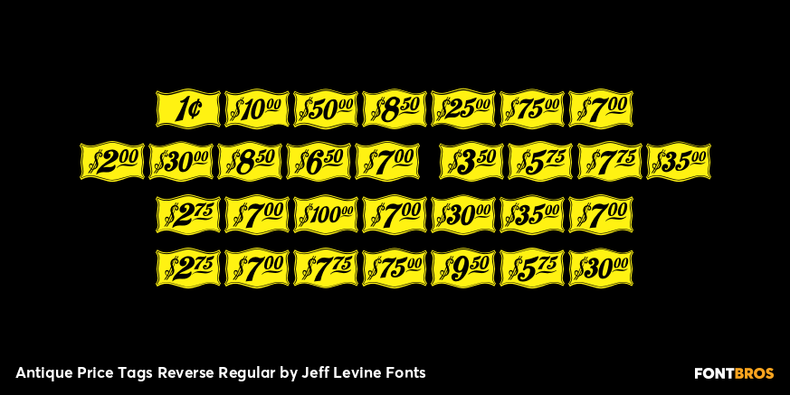Antique Price Tags Reverse Regular Poster