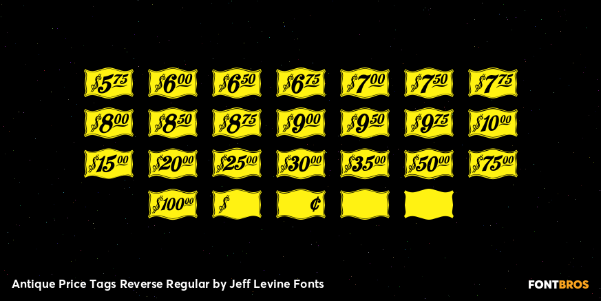 Antique Price Tags Reverse Regular Font Poster #3