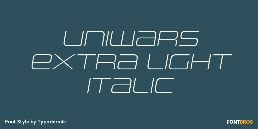 Uniwars Extra Light Italic Poster