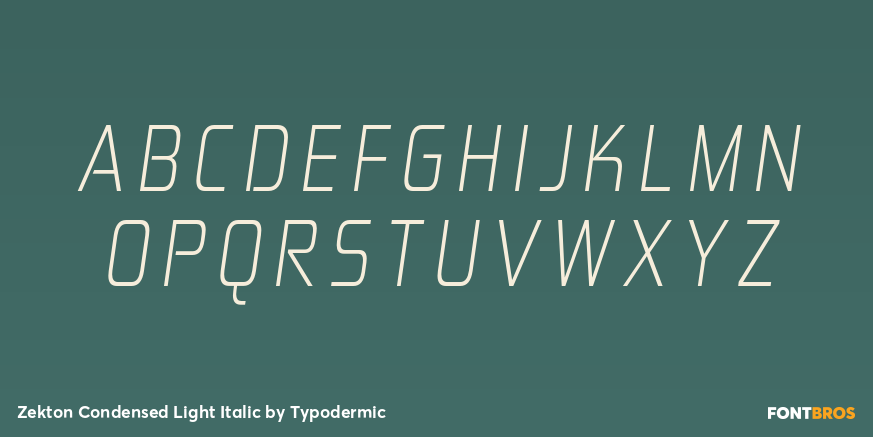 Zekton Condensed Light Italic Font Poster #2