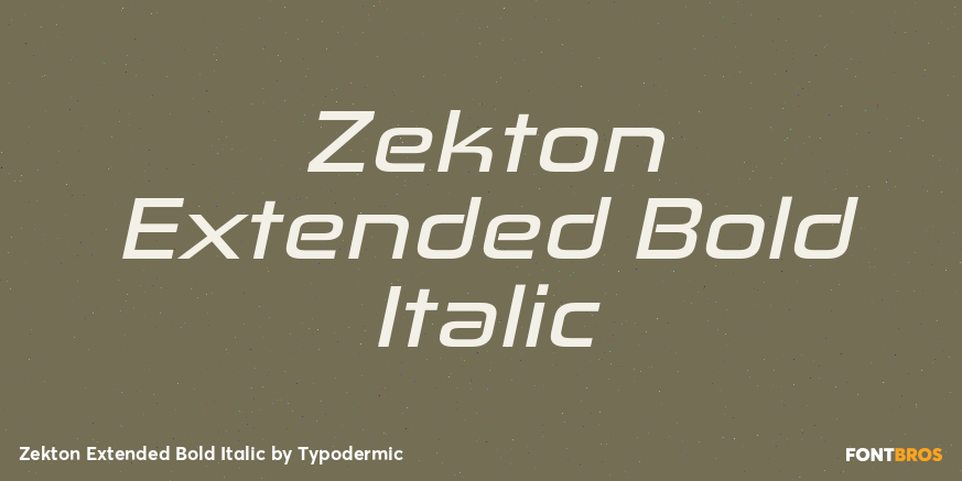 Zekton Extended Bold Italic Font Poster #1