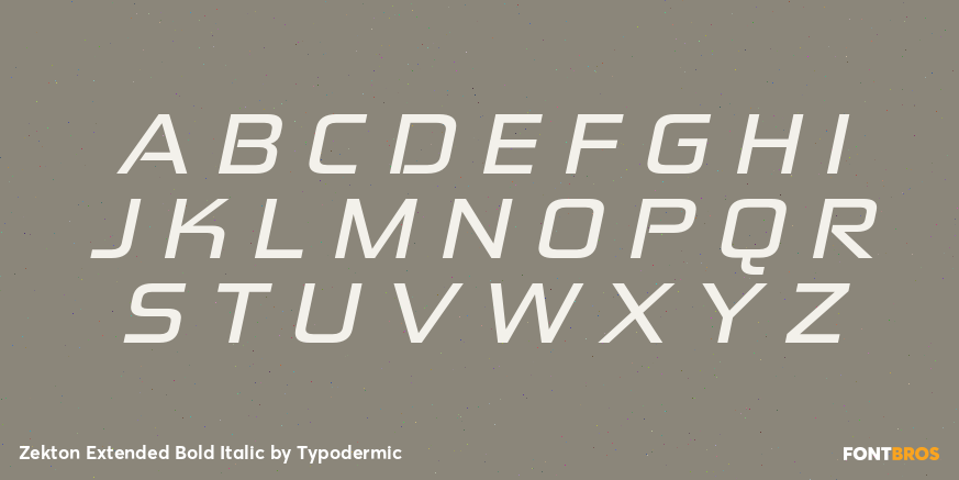 Zekton Extended Bold Italic Font Poster #2