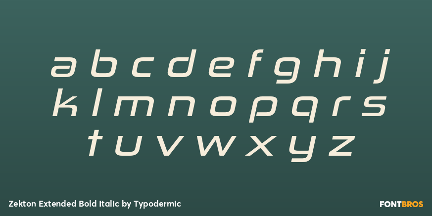 Zekton Extended Bold Italic Font Poster #3