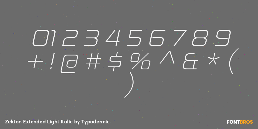 Zekton Extended Light Italic Font Poster #4