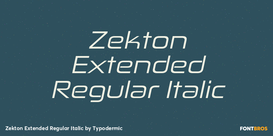 Zekton Extended Regular Italic Font Poster #1