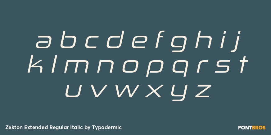Zekton Extended Regular Italic Font Poster #3