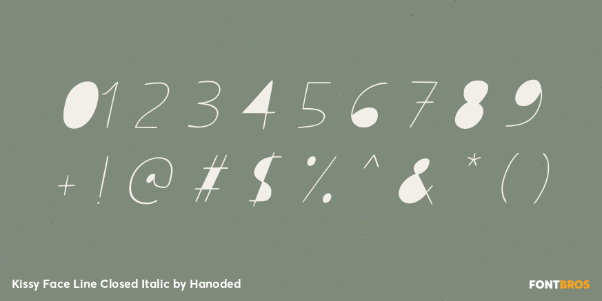 Kissy Face Line Closed Italic Font Poster #1