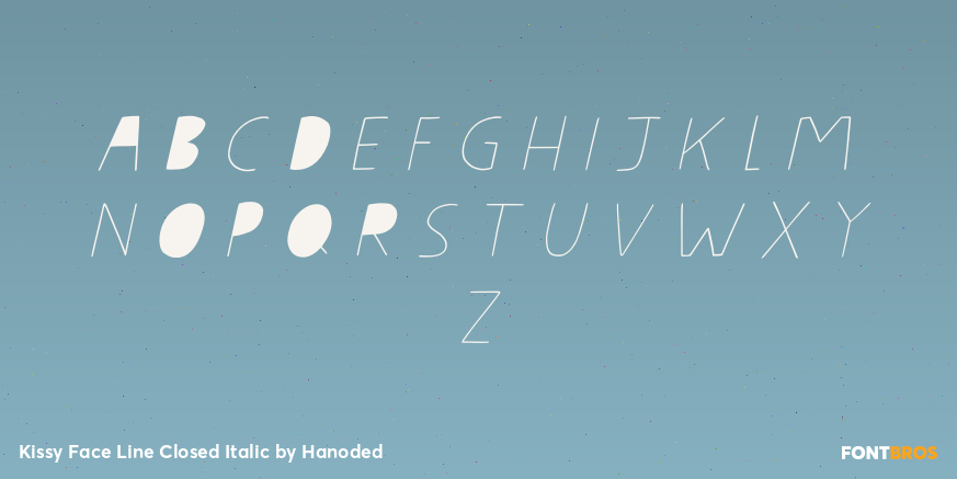Kissy Face Line Closed Italic Font Poster #1