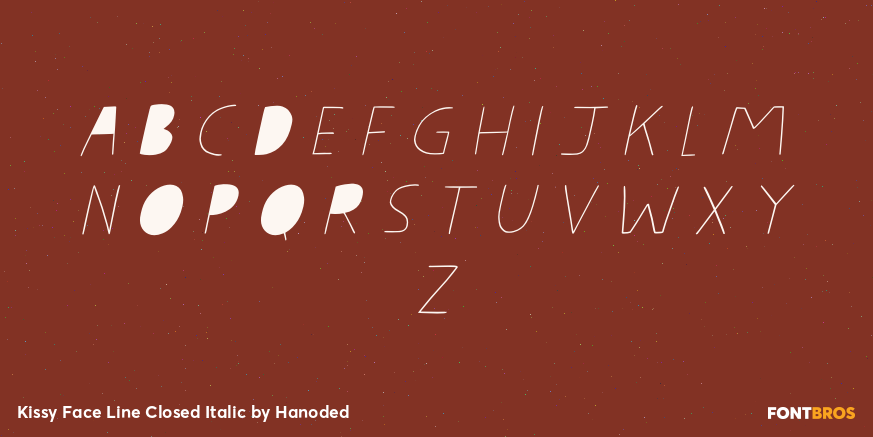 Kissy Face Line Closed Italic Font Poster #1