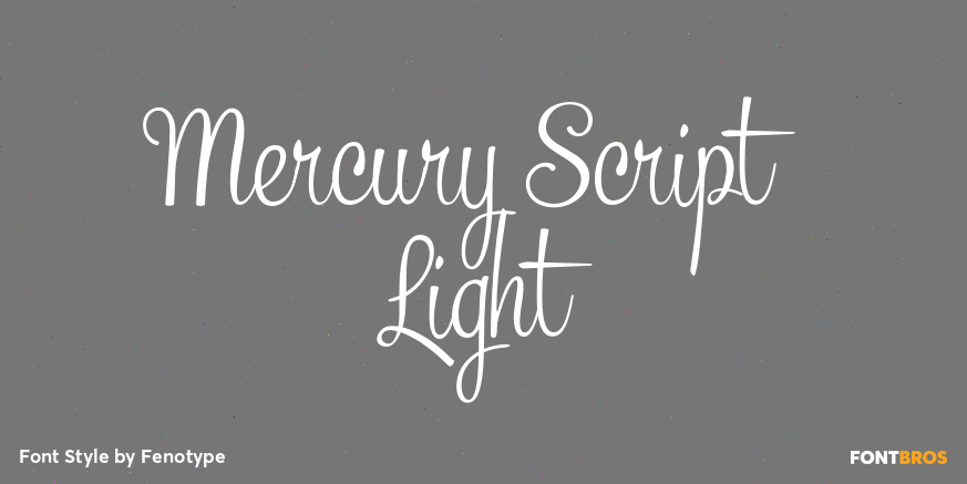 Mercury Script Light Font Poster #1