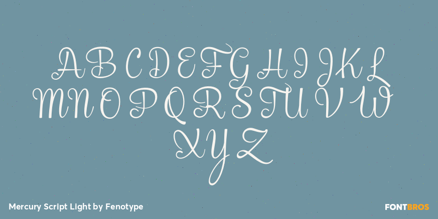 Mercury Script Light Font Poster #2