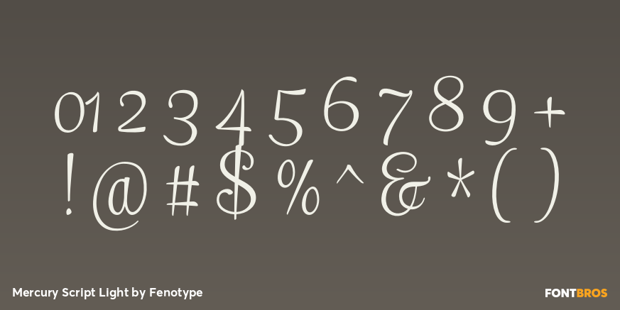 Mercury Script Light Font Poster #4