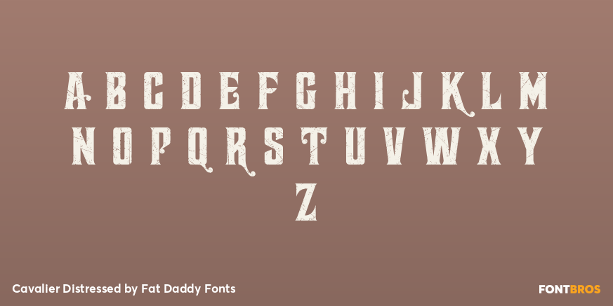 Cavalier Distressed Font Poster #3