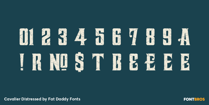 Cavalier Distressed Font Poster #4