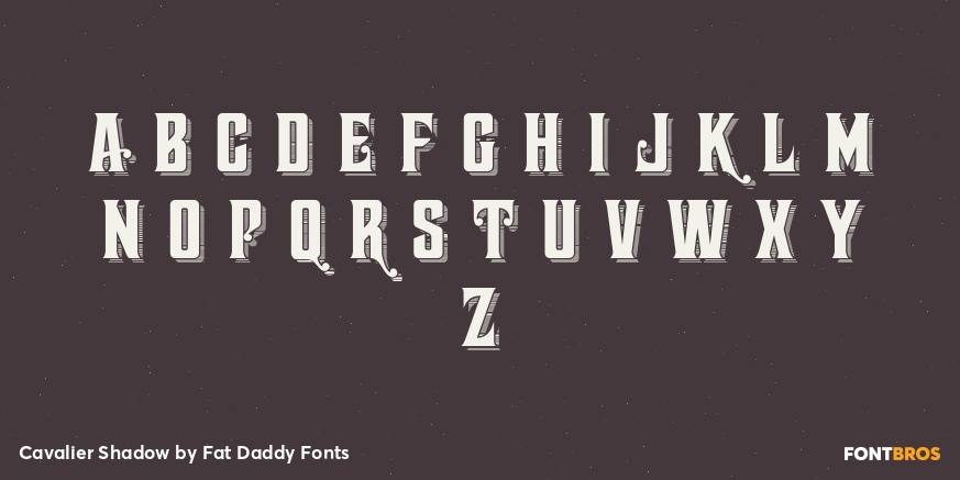 Cavalier Shadow Font Poster #3