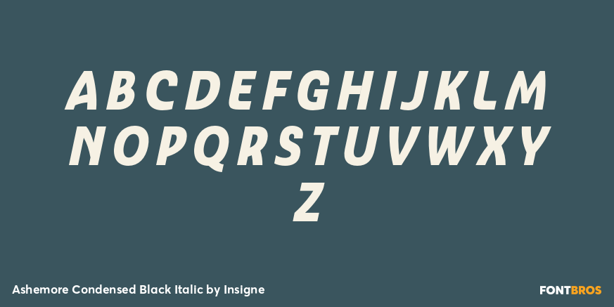 Ashemore Condensed Black Italic Font Poster #2