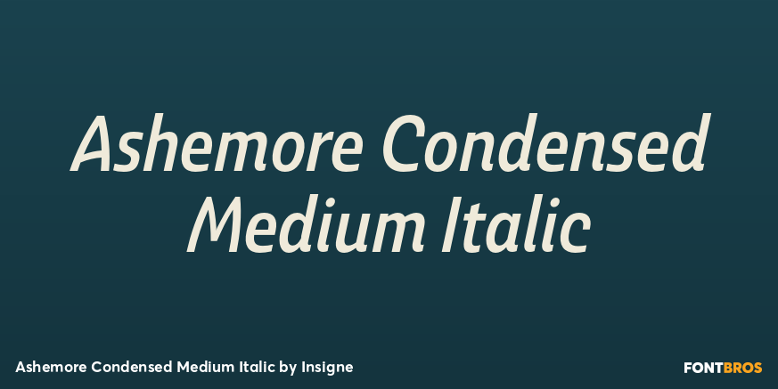 Ashemore Condensed Medium Italic Font Poster #1