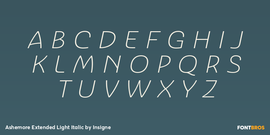 Ashemore Extended Light Italic Font Poster #2
