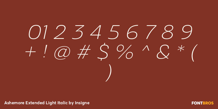 Ashemore Extended Light Italic Font Poster #4