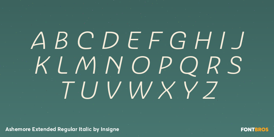 Ashemore Extended Regular Italic Font Poster #2