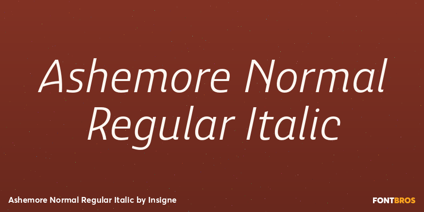 Ashemore Normal Regular Italic Font Poster #1
