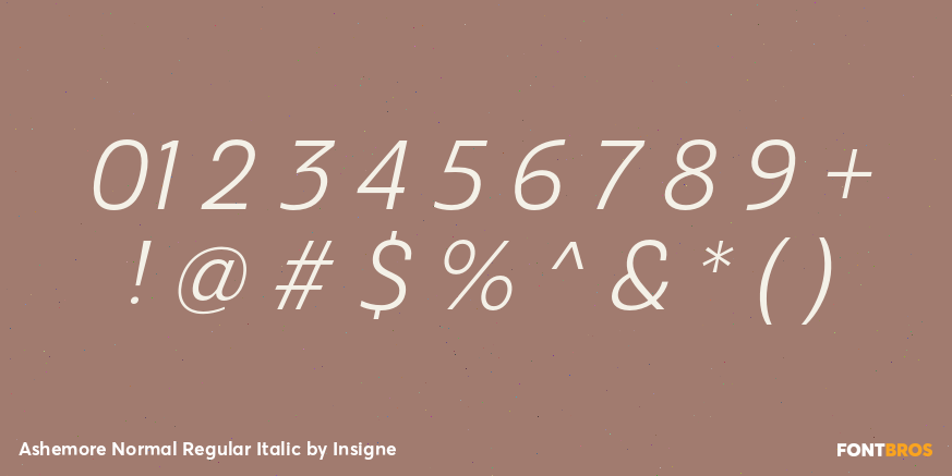 Ashemore Normal Regular Italic Font Poster #4