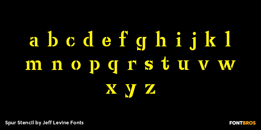 Spur Stencil Font Family by Jeff Levine Fonts | Font Bros